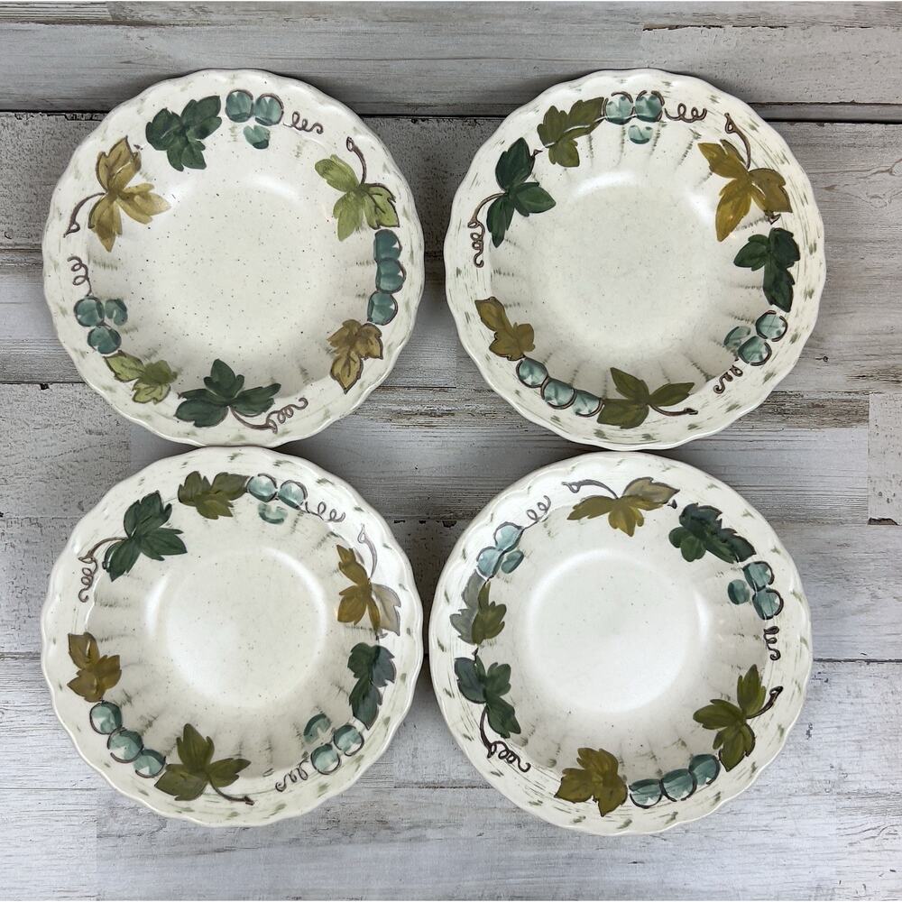 Metlox Vernon Ware Vineyard Dessert Berry Bowls 6" Vintage Lot Of 4